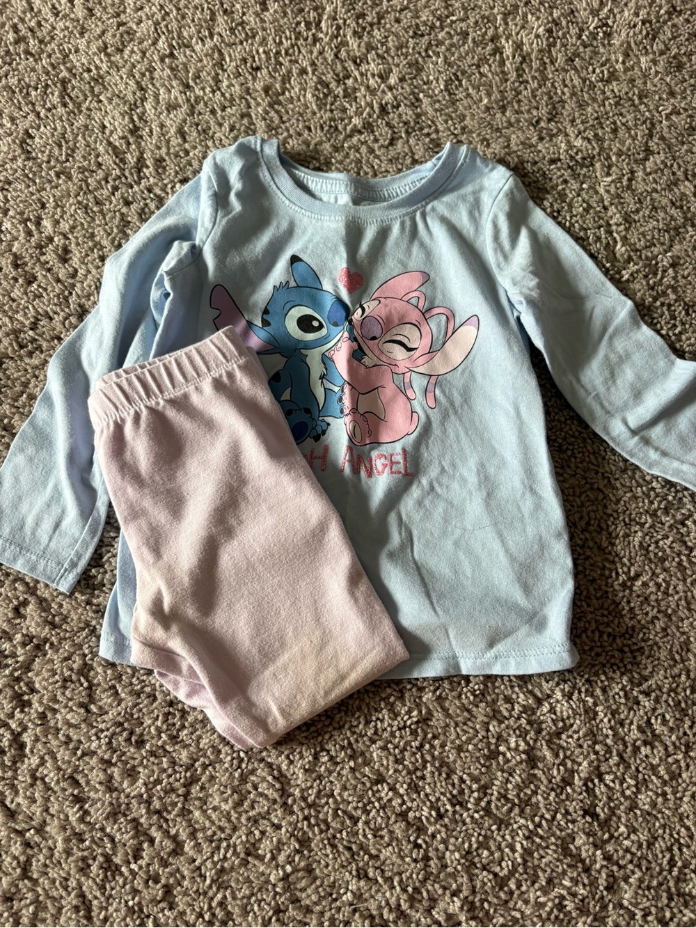 Disney Light Blue & Light Pink Stitch Pajama Set